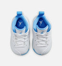 Air Jordan 12 Retro White and University Blue Infant Toddler Lifestyle Shoe - White/University Blue/Metallic Silver Free Shipping