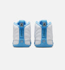 Air Jordan 12 Retro White and University Blue Infant Toddler Lifestyle Shoe - White/University Blue/Metallic Silver Free Shipping